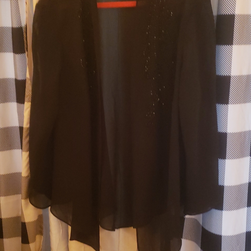 beaded over jacket sheer see through